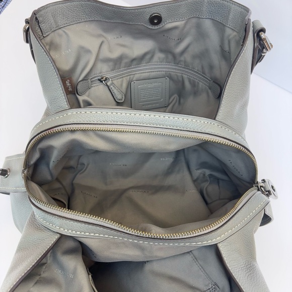 Coach Edie 31 Refined Pebble Leather Shoulder Bag Heather Gray Pewter Hardware - Picture 5 of 15